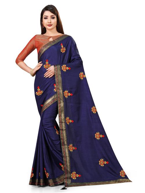 embroidered saree with blouse - 20193242 - Very Small Image - 1