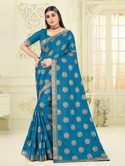 self design banarasi saree with blouse - 20193244 - Very Small Image - 1