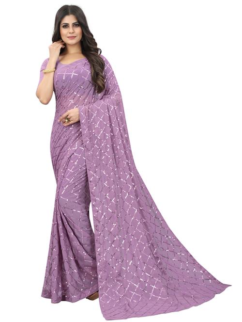 tonal sequins work saree with blouse - 20193261 - Very Small Image - 1