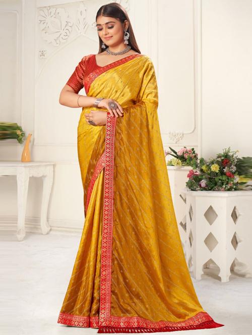 leheriya printed saree with blouse - 20193272 - Very Small Image - 1