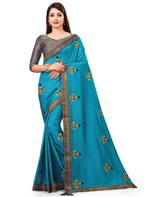 embroidered saree with blouse - 20193284 - Very Small Image - 1