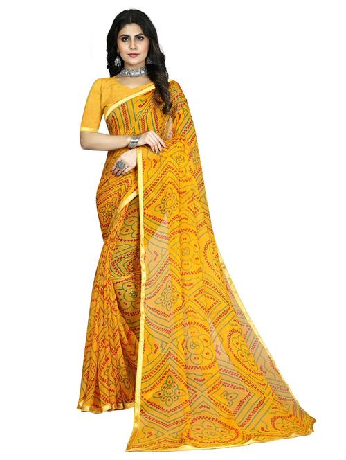 bandhani printed saree with blouse - 20193317 - Very Small Image - 1
