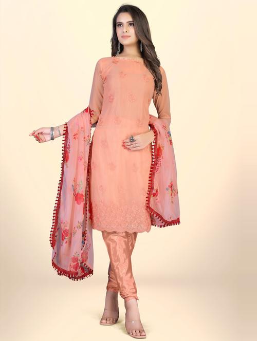 embroidered unstitched suit set - 20193367 - Very Small Image - 1