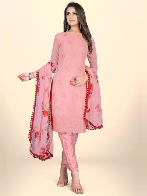 embroidered unstitched suit set - 20193370 - Very Small Image - 1