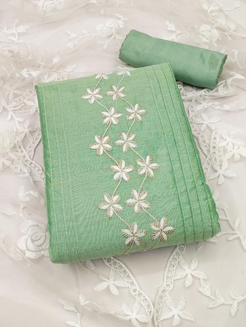 embroidered unstitched salwar suit set - 20193384 - Very Small Image - 1