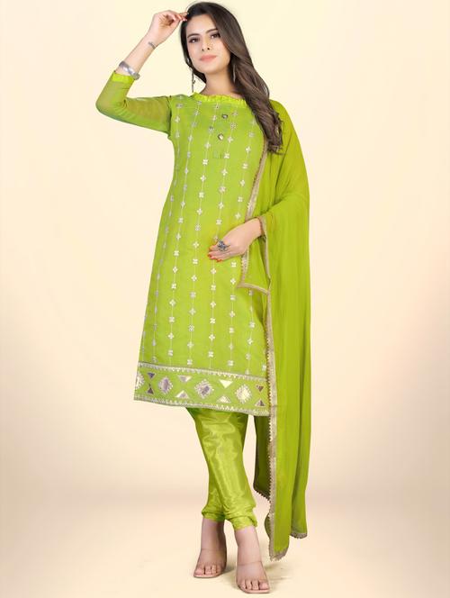 embroidered unstitched salwar suit set - 20193389 - Very Small Image - 1