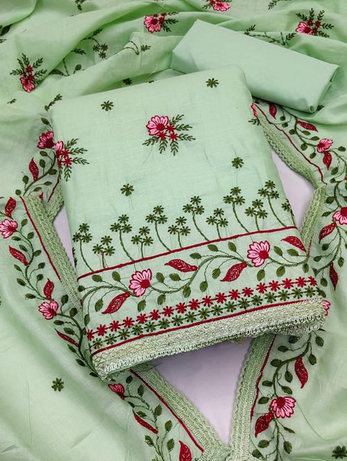 embroidered unstitched suit set - 20193392 - Very Small Image - 1