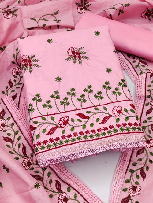 embroidered unstitched salwar suit set - 20193394 - Very Small Image - 1