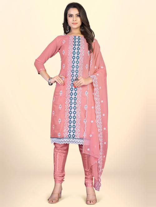 embroidered unstitched suit set - 20193397 - Very Small Image - 1