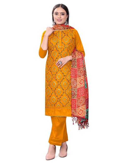 embroidered unstitched suit set - 20193408 - Very Small Image - 1