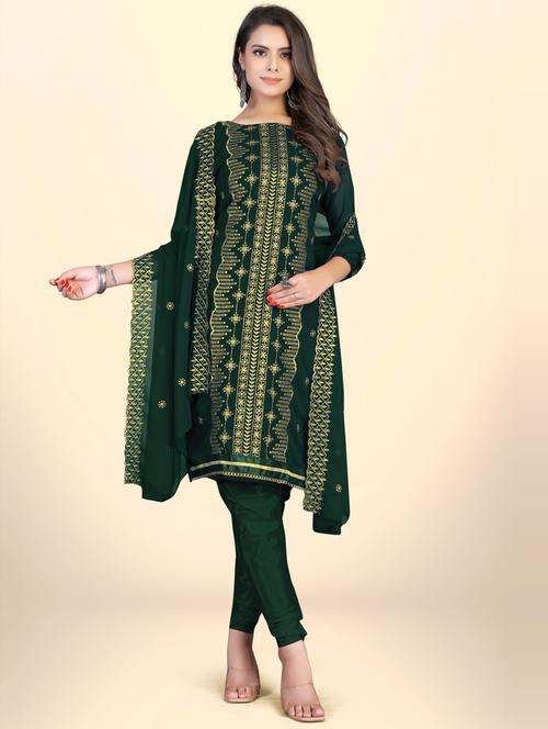 embroidered unstitched suit set - 20193416 - Very Small Image - 1