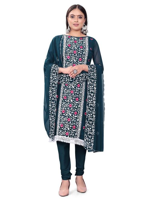 embroidered unstitched suit set - 20193433 - Very Small Image - 1