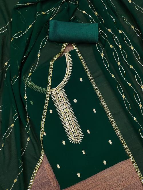 embroidered unstitched salwar suit set - 20193454 - Very Small Image - 1