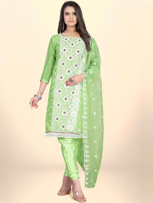 embroidered unstitched suit set - 20193488 - Very Small Image - 1