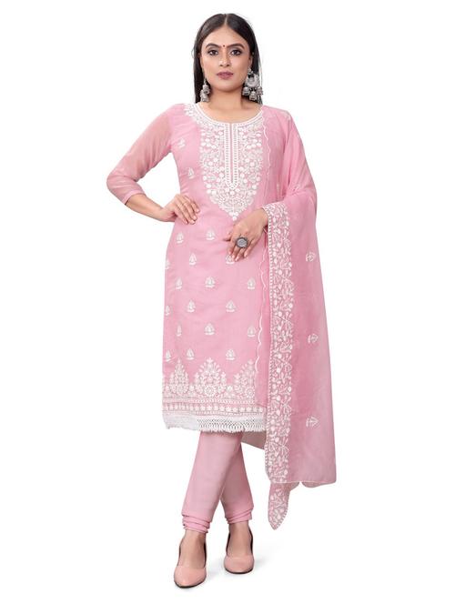 embroidered unstitched suit set - 20193506 - Very Small Image - 1