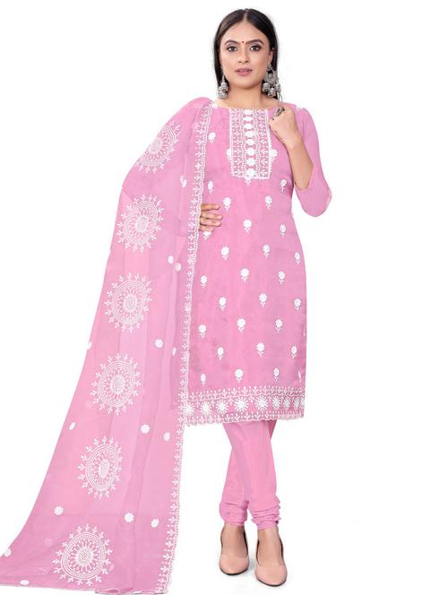 embroidered unstitched suit set - 20193532 - Very Small Image - 1
