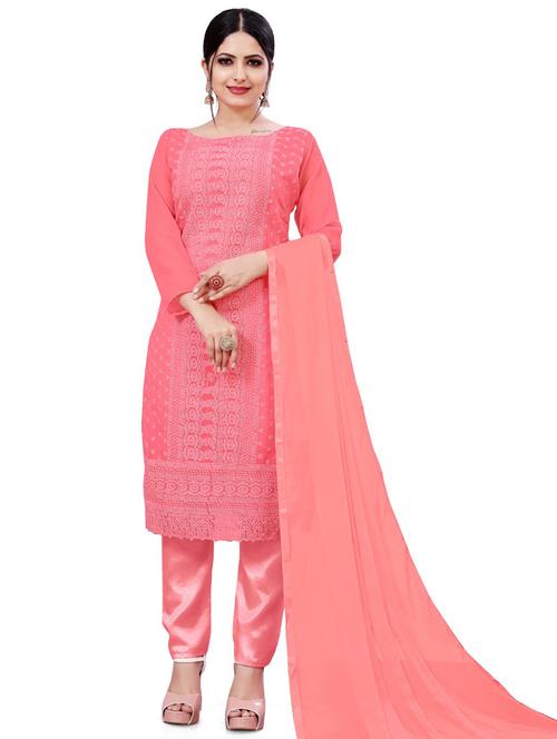 embroidered unstitched suit set - 20193569 - Very Small Image - 1