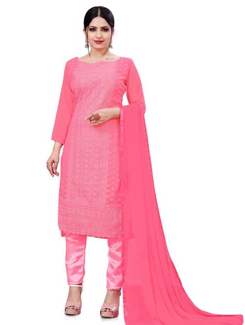 embroidered unstitched suit set - 20193570 - Very Small Image - 1