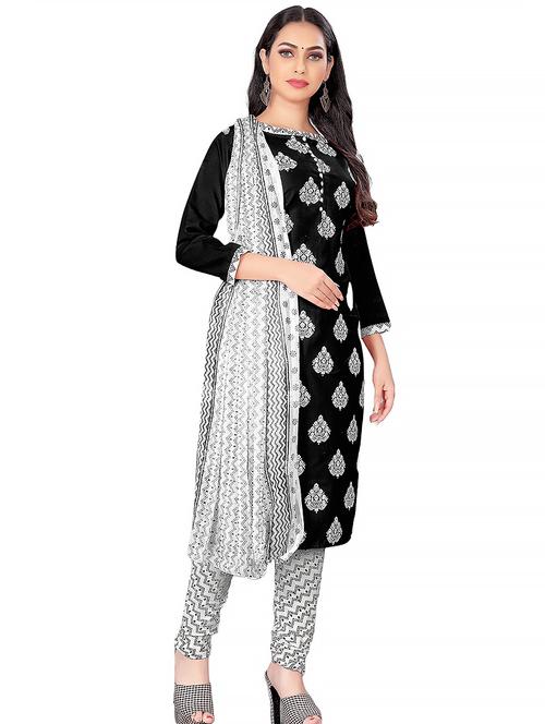 printed unstitched salwar suit set - 20193850 - Very Small Image - 1