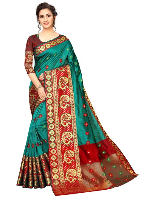 self design kanjivaram saree with blouse - 20194673 - Very Small Image - 1