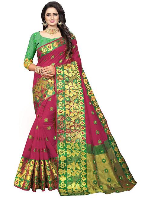 self design woven saree with blouse - 20194747 - Very Small Image - 1