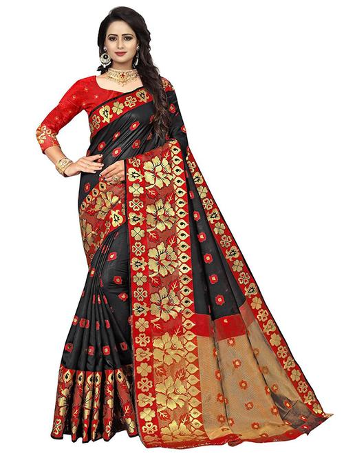 self design woven saree with blouse - 20194748 - Very Small Image - 1