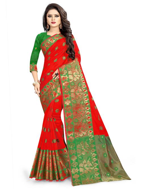 self design woven saree with blouse - 20194749 - Very Small Image - 1