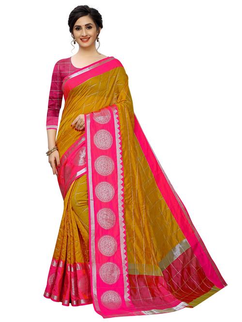 self design banarasi saree with blouse - 20194875 - Very Small Image - 1