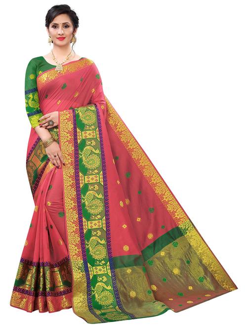 self design woven saree with blouse - 20194896 - Very Small Image - 1