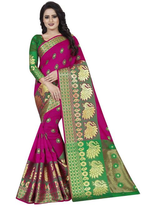 self design banarasi saree with blouse - 20194939 - Very Small Image - 1