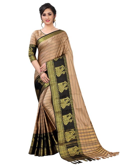 self design woven saree with blouse - 20194954 - Very Small Image - 1