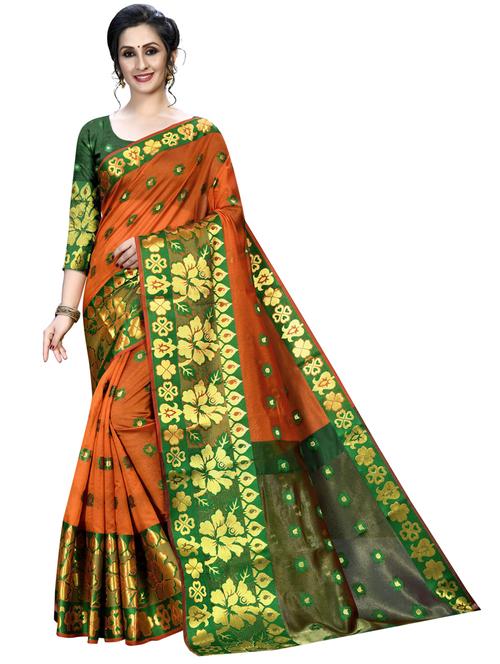 self design banarasi saree with blouse - 20194962 - Very Small Image - 1