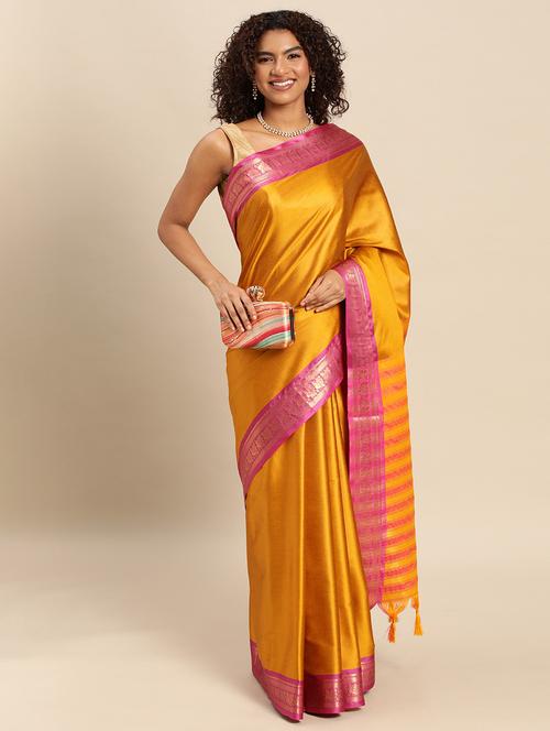self design woven saree with blouse - 20195895 - Very Small Image - 1