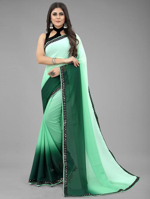 ombre printed saree with blouse - 20195934 - Very Small Image - 1