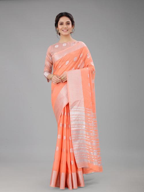 self design woven saree with blouse - 20195943 - Very Small Image - 1