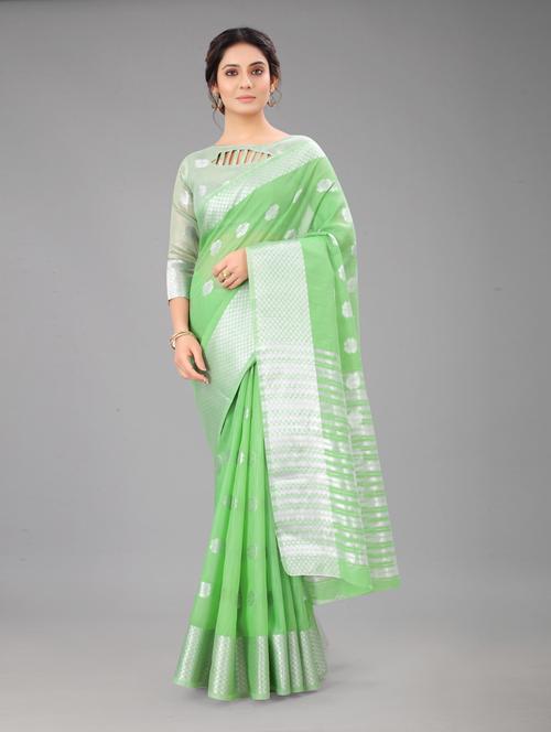 self design woven saree with blouse - 20195946 - Very Small Image - 1