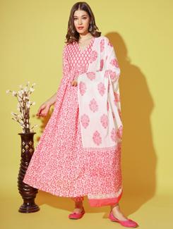 printed kurta pant set with dupatta - 20196763 - Very Small Image - 1