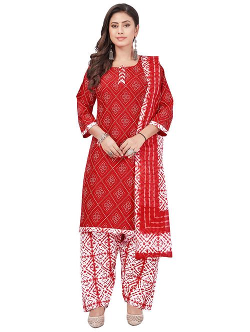 printed unstitched salwar suit set - 20196904 - Very Small Image - 1