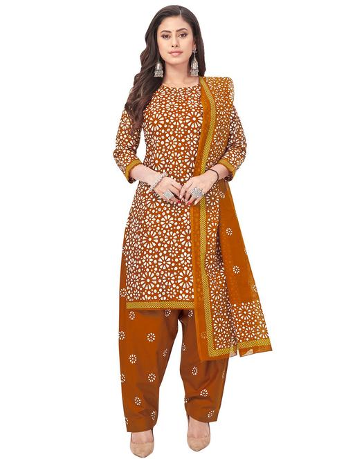 printed unstitched salwar suit set - 20196908 - Very Small Image - 1