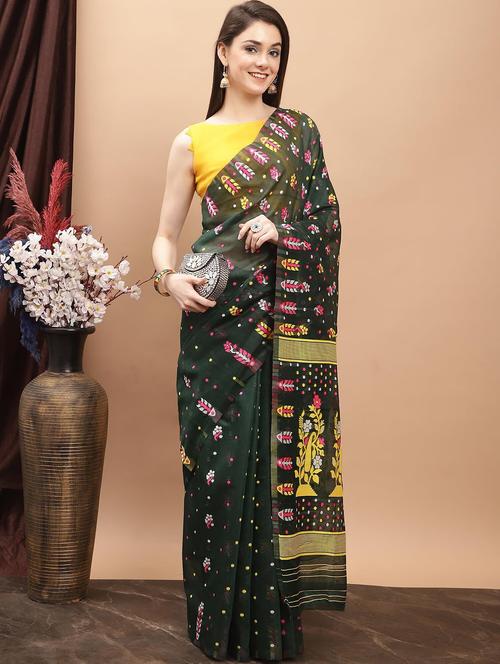 self design jamdani saree - 20197089 - Very Small Image - 1