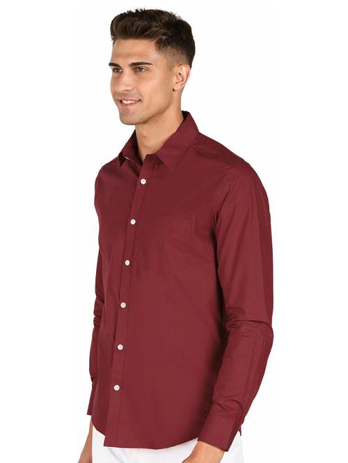 maroon cotton casual shirt - 20197329 - Very Small Image - 1