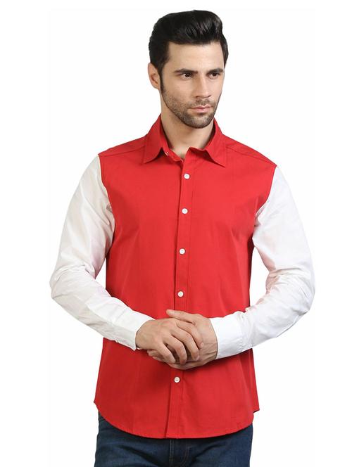 men's color block cotton casual shirt - 20197500 - Very Small Image - 1