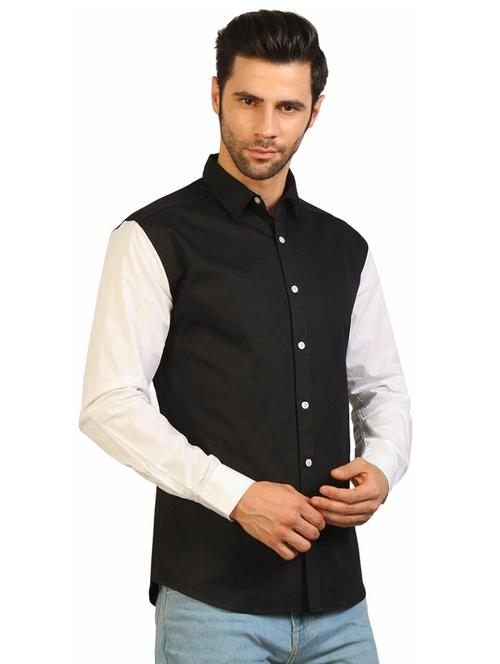 men's color block cotton casual shirt - 20197501 - Very Small Image - 1