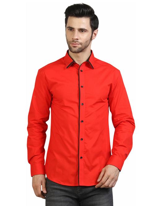 red cotton casual shirt - 20197508 - Very Small Image - 1