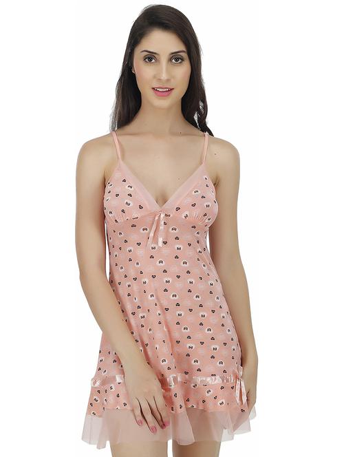 women printed cotton babydoll dress - 20197646 - Very Small Image - 1