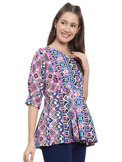 multi colored crepe regular top - 20198389 - Very Small Image - 1