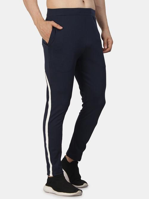 dark blue lycra full length track pant - 20198404 - Very Small Image - 1