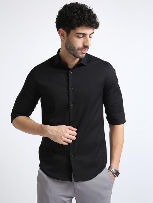 mens solid casual shirt - 20199077 - Very Small Image - 1