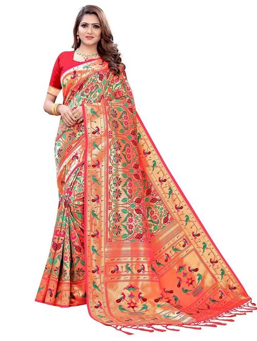 multi color paithani saree with blouse - 20201296 - Very Small Image - 1