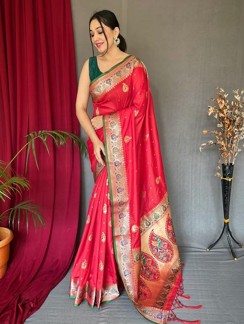pink paithani saree - 20201297 - Very Small Image - 1